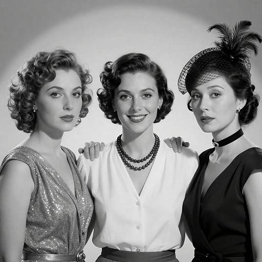 Elegant 1930s Women in Black-and-White