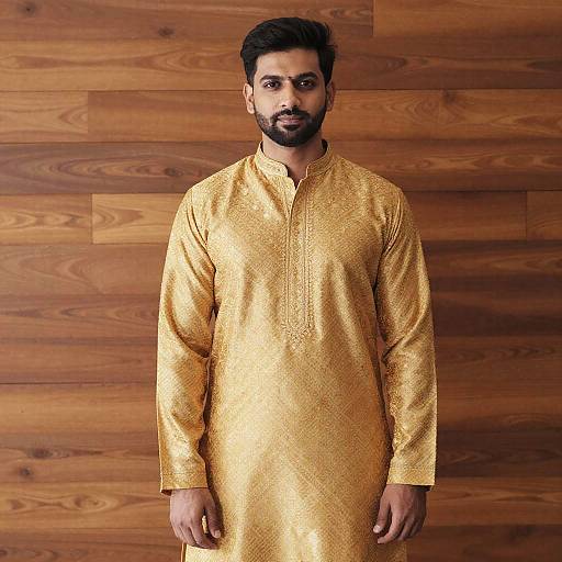 Golden Kurta Wedding Attire
