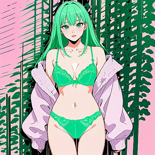 Embarrassed Teen Girl in Pastel Lingerie