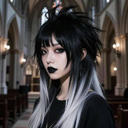 Emo Goth Hairstyles with Dramatic Contrast