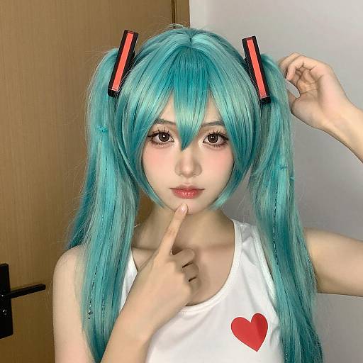 Portrait of Turquoise-Haired Woman