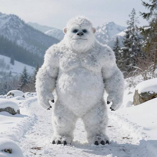 Realistic Snow Giant in Mountains