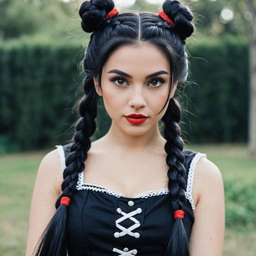 Woman in Lol Doll Costume with Braided Hair