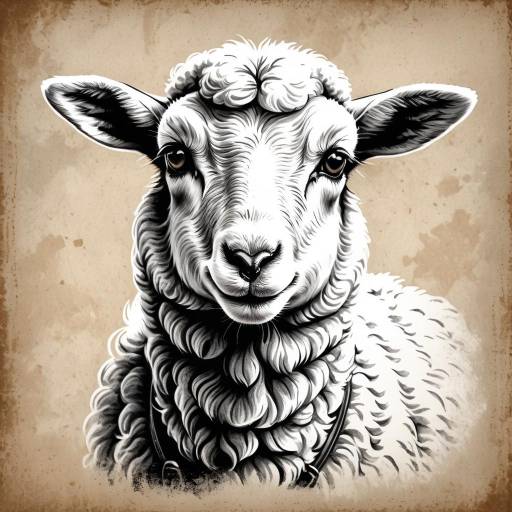 Majestic Monochrome Lamb Portrait