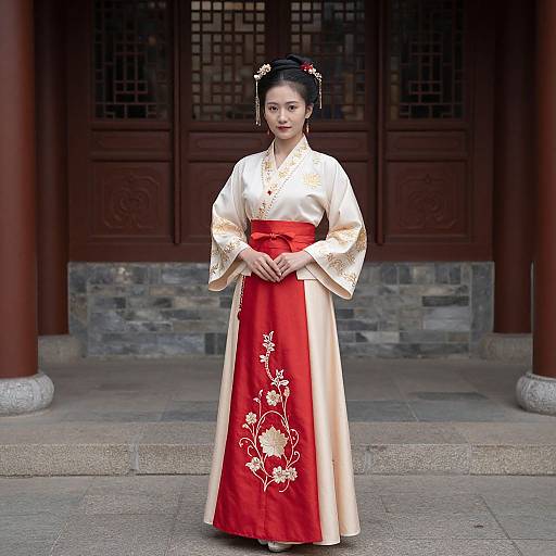 Woman in Traditional Chinese Gown