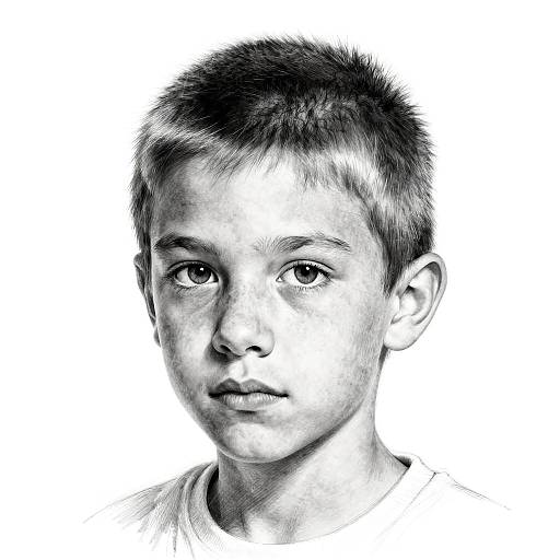 Realistic Pencil Sketch of Boy