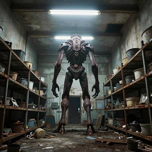 Imposing Creature in Abandoned Storage