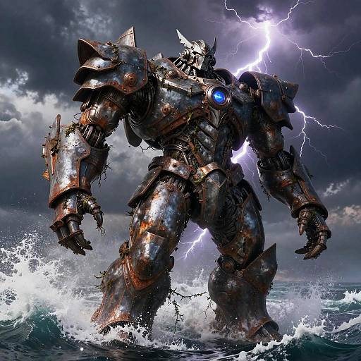 Titan Emerging from Stormy Ocean