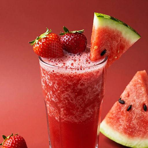 Vibrant Red Smoothie with Fruit