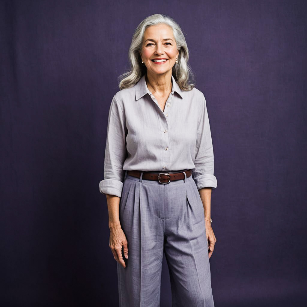 Vintage Photo Shoot of Smiling Elderly Woman