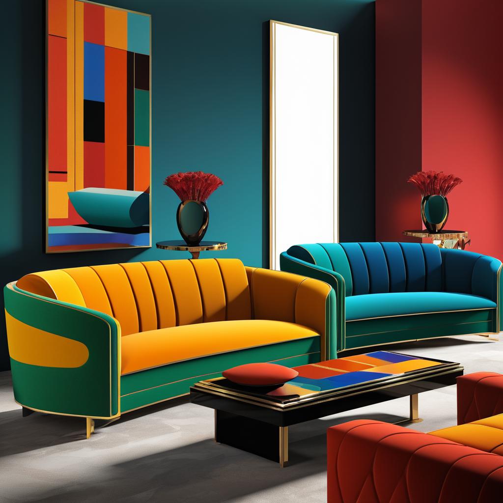 Vibrant Art Deco Sofa Designs Collection