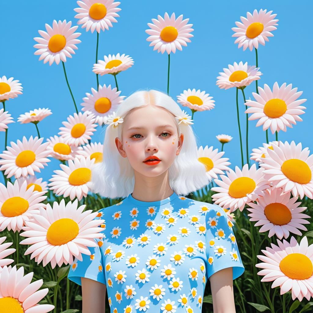 Albino Model in Yayoi Kusama Style