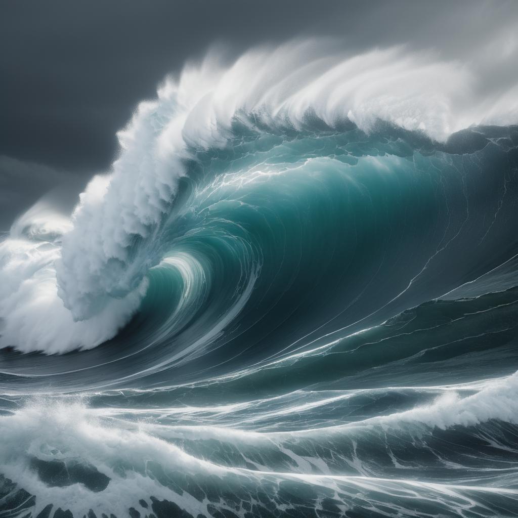 Dramatic Stormy Wave in Hyper-Realism