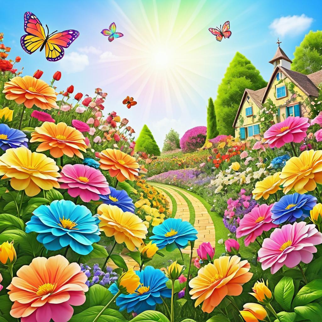 Vibrant Spring Flower Garden Illustration