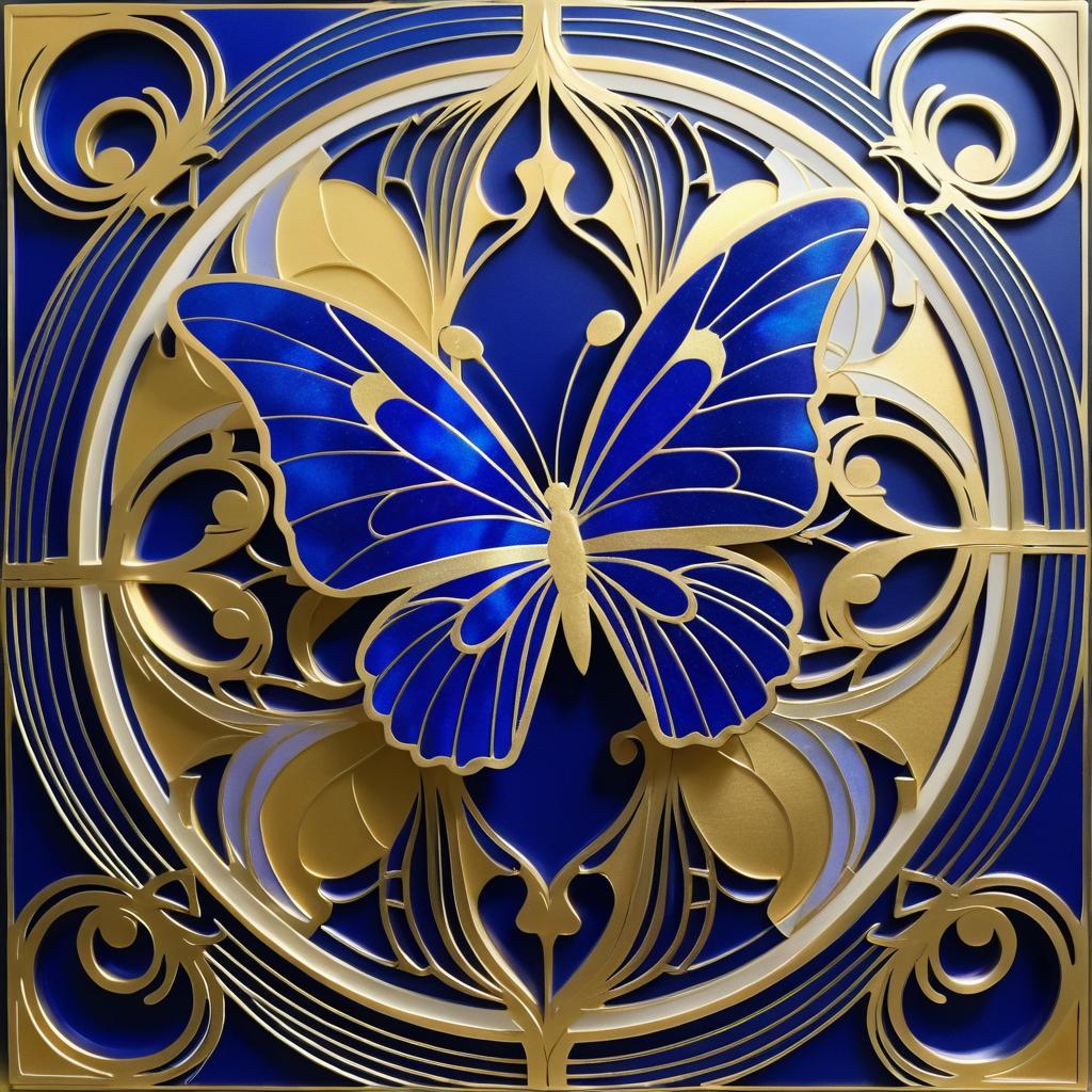 Dynamic Art Nouveau Butterfly Design