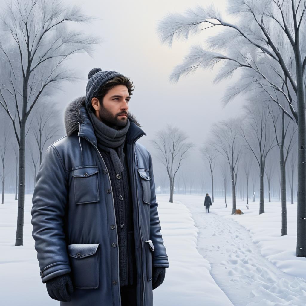 Personification of Winter in Photorealism