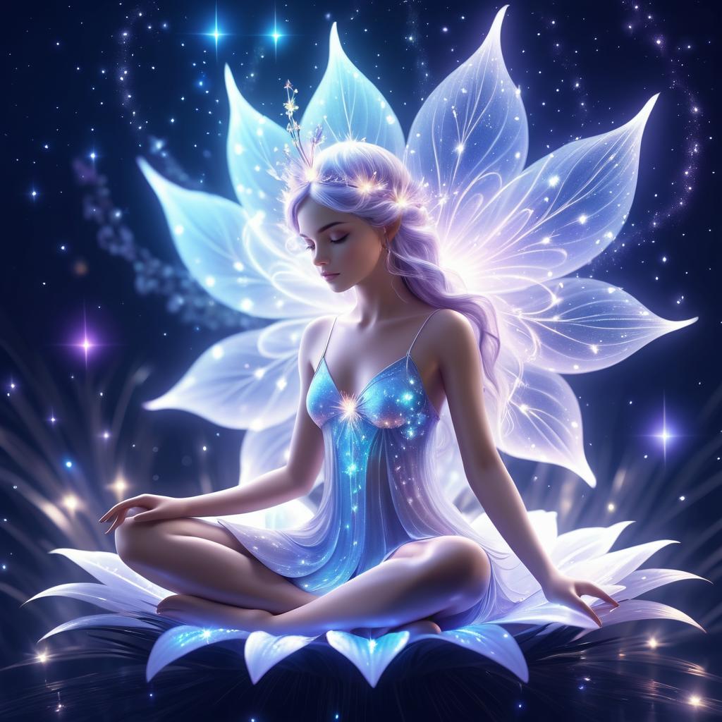 Serene Fairy Meditating on Flower