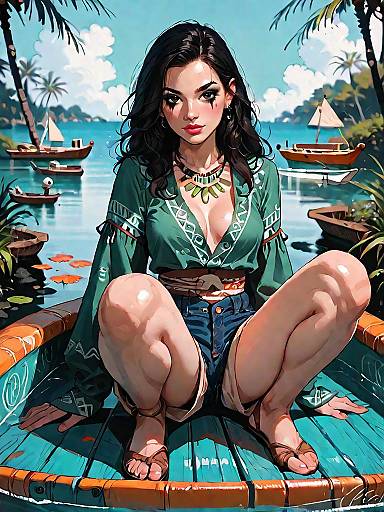 Chic Casual Woman in Olive Green Outfit