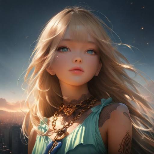 Blonde Adventurer in a Vibrant Sunset