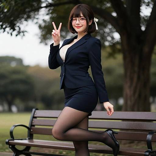 Mature Woman in Park Pose