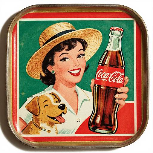 Vintage Coca-Cola Tin Tray Art