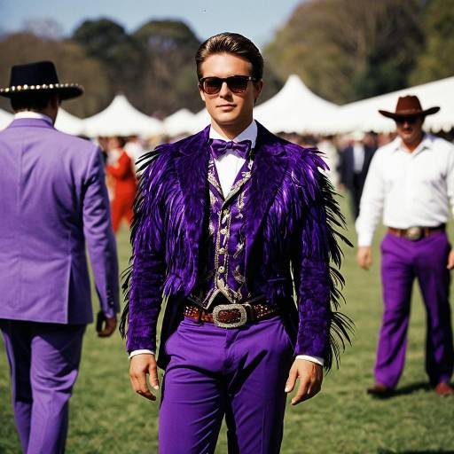 Vibrant Solo Man in Carnival Outfit