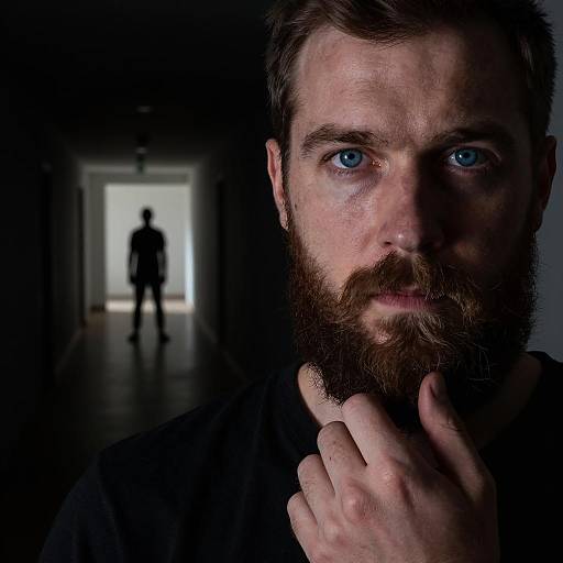 Mysterious Bearded Man in Shadows