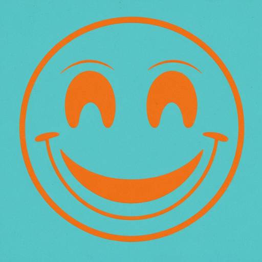 Retro Smiley Face Glitch Art Poster