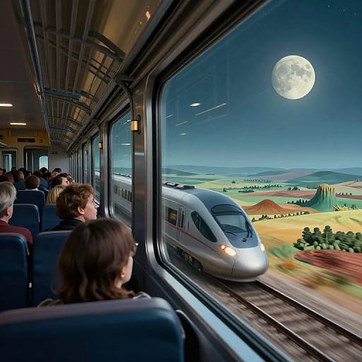 Surreal Train Journey Through Elastic Time