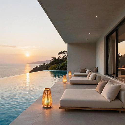 Minimalist Wellness Bath with Infinity Pool