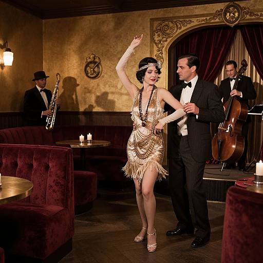 1920s Flapper and Gentleman Dancing