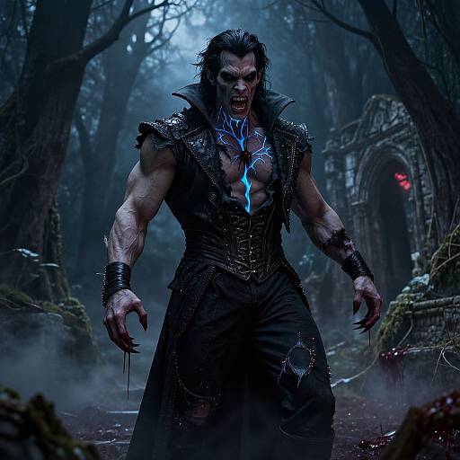 Muscular Vampire in Haunted Victorian Forest