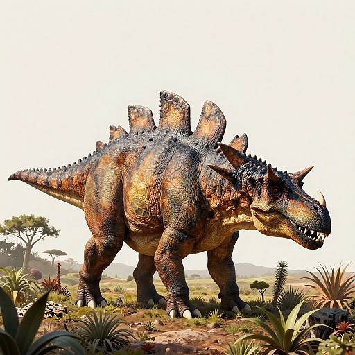 Realistic Stegosaurus in Action Pose