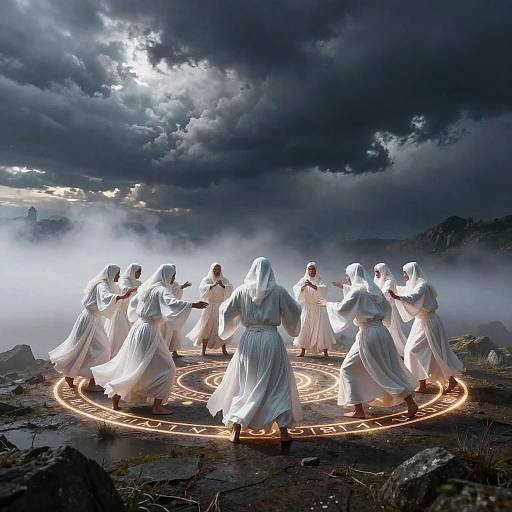 Mystical Cult Ritual on Mountaintop