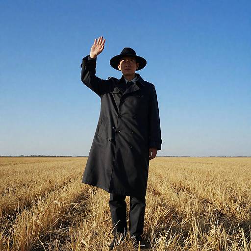 Lone Figure in a Golden Field