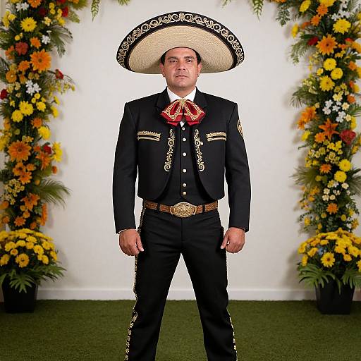 Man in Traditional Mariachi Costume