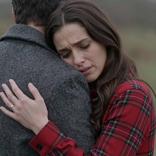 Emotional Embrace in a Blurred Background