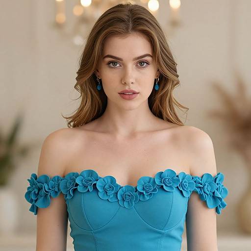 Blue Sweetheart Neckline Dress Girl