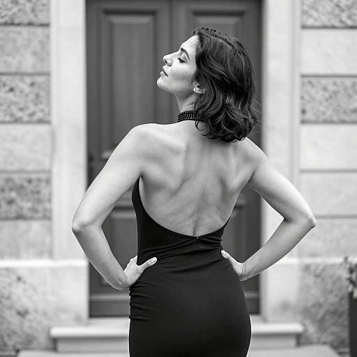 Elegant Woman in Backless Dress