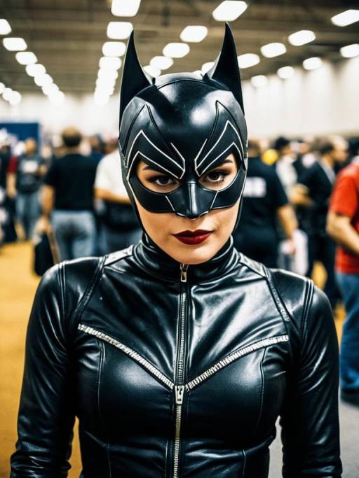 Woman in Catwoman Costume at Comic Convention