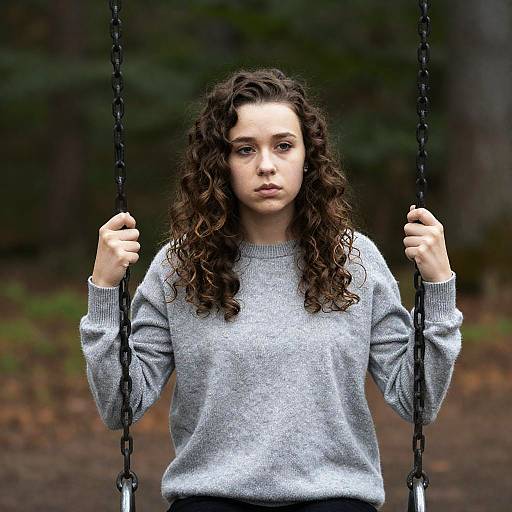Serene Young Woman on a Swing