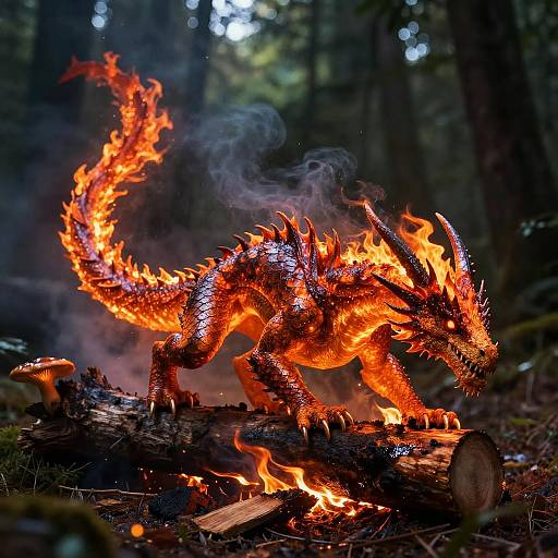 Mythical Fire Drake in Twilight Woodland