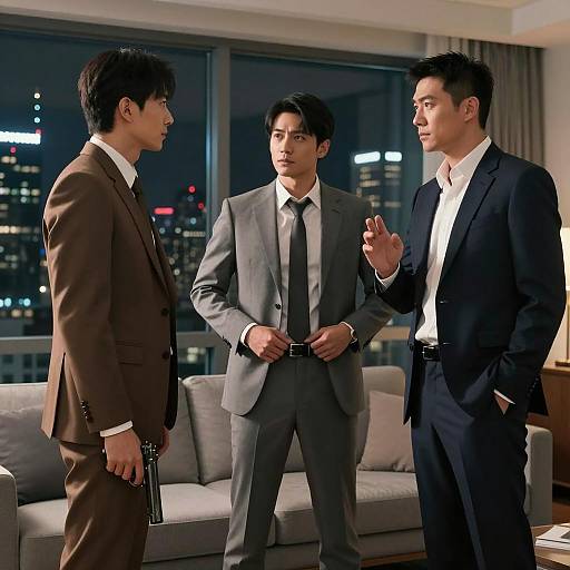 Nighttime High-Rise Encounter Scene