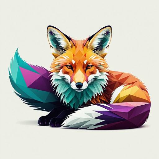 Geometric Stylized Fox Illustration