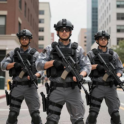 Tactical SWAT Officers in Urban Environment