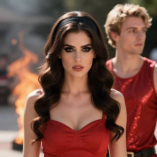 Dynamic Portrait of Two Sunlit Figures