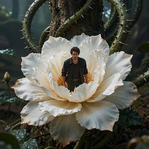 Dark Fantasy Giant Flower Scene