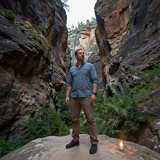 Rugged Man in Majestic Canyon