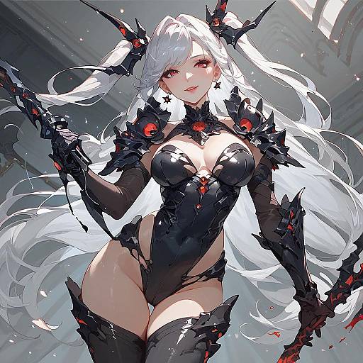 Corrupted Anime Character in Latex Armor