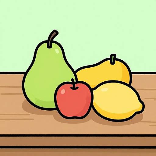 Cartoon Filter for Classic Fruit Still Life
